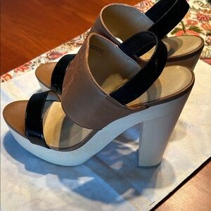 Levity Black and Tan Platform Heels